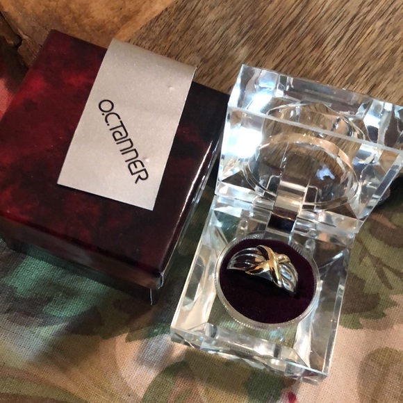 OCTANNER size 10 Sterling Silver 14k Gold “X” David Yurman Vibe Luxury Ring NEW - Picture 4 of 16